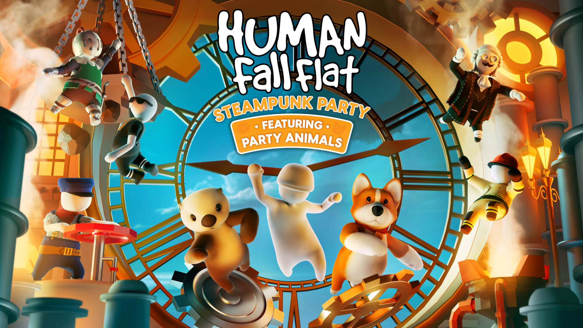 Human Fall Flat: Steampunk Party Banner Image